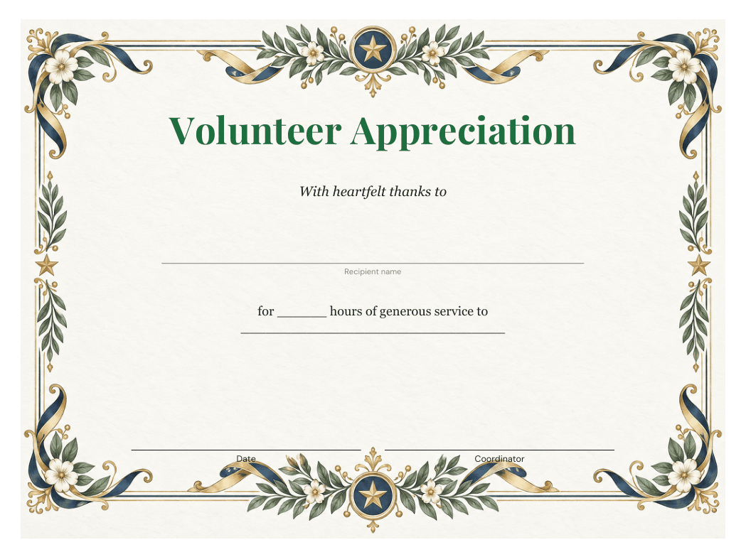 Preview of the first page of Volunteer Appreciation