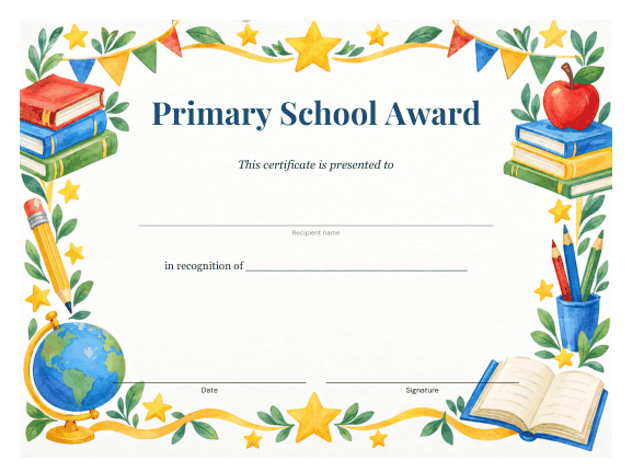 Preview of Primary School Award Certificate